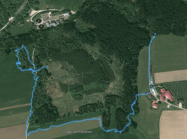 GPS-TRack, aufgezeichnet von der Canon EOS 6D, visualisiert mit GoogleEarth unter Linux 